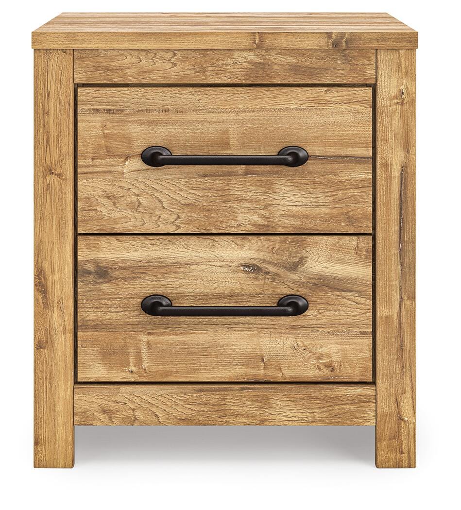 Maystonna Brown King Crossbuck Panel Bed, Dresser, Mirror and Nightstand - Ornate Home