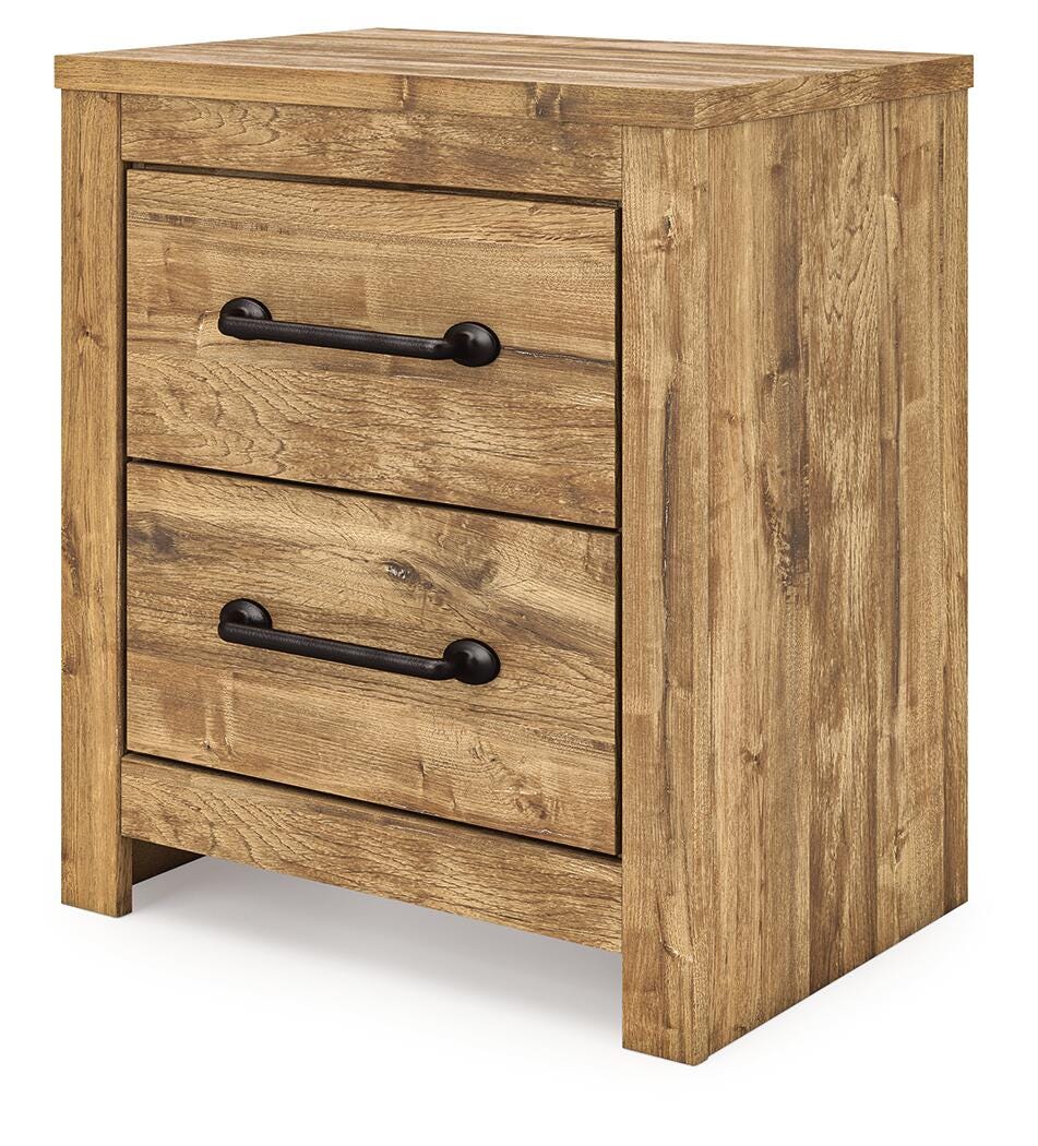 Maystonna Brown King Crossbuck Panel Bed, Dresser, Mirror and Nightstand - Ornate Home
