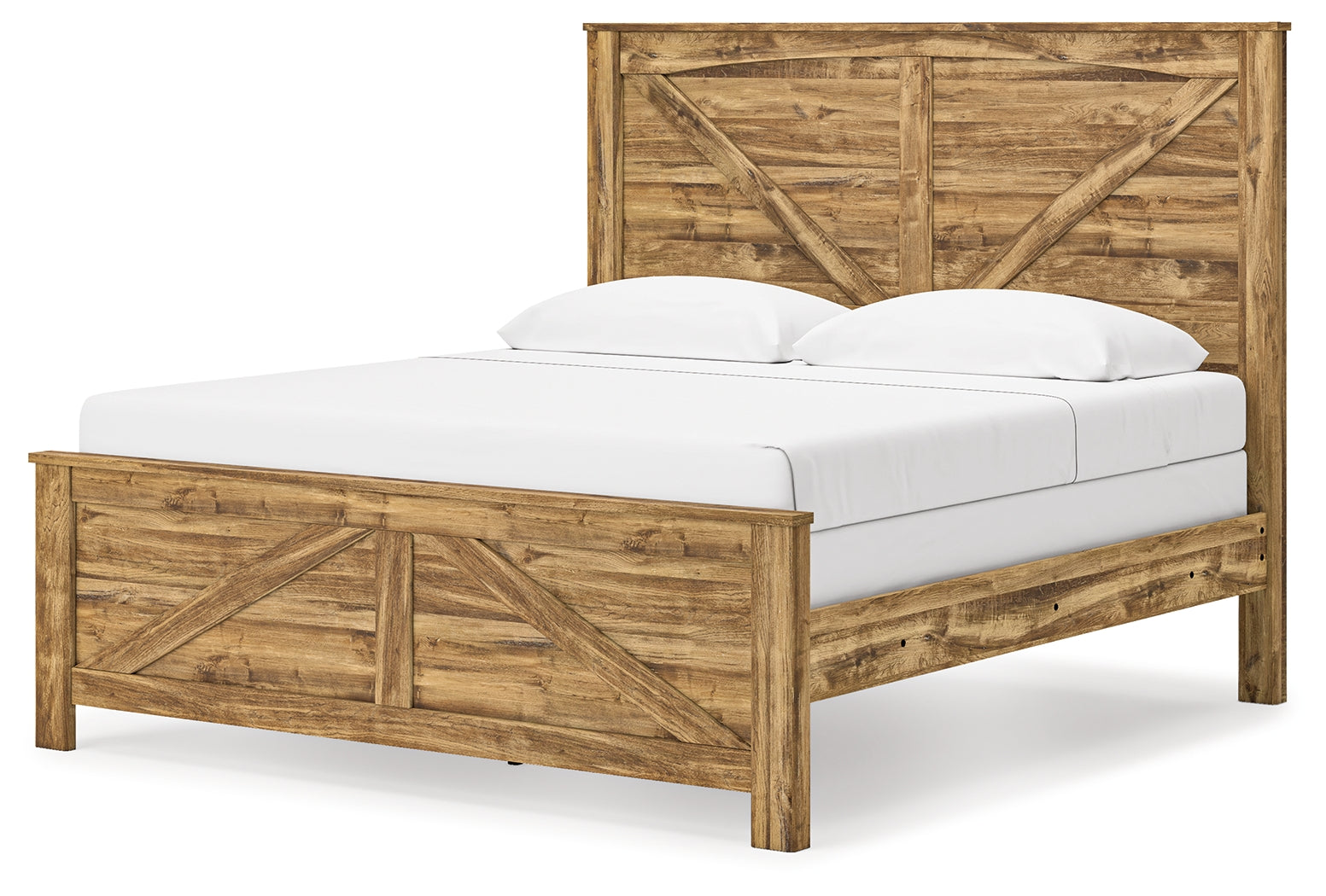 Maystonna Brown King Crossbuck Panel Bed - Ornate Home