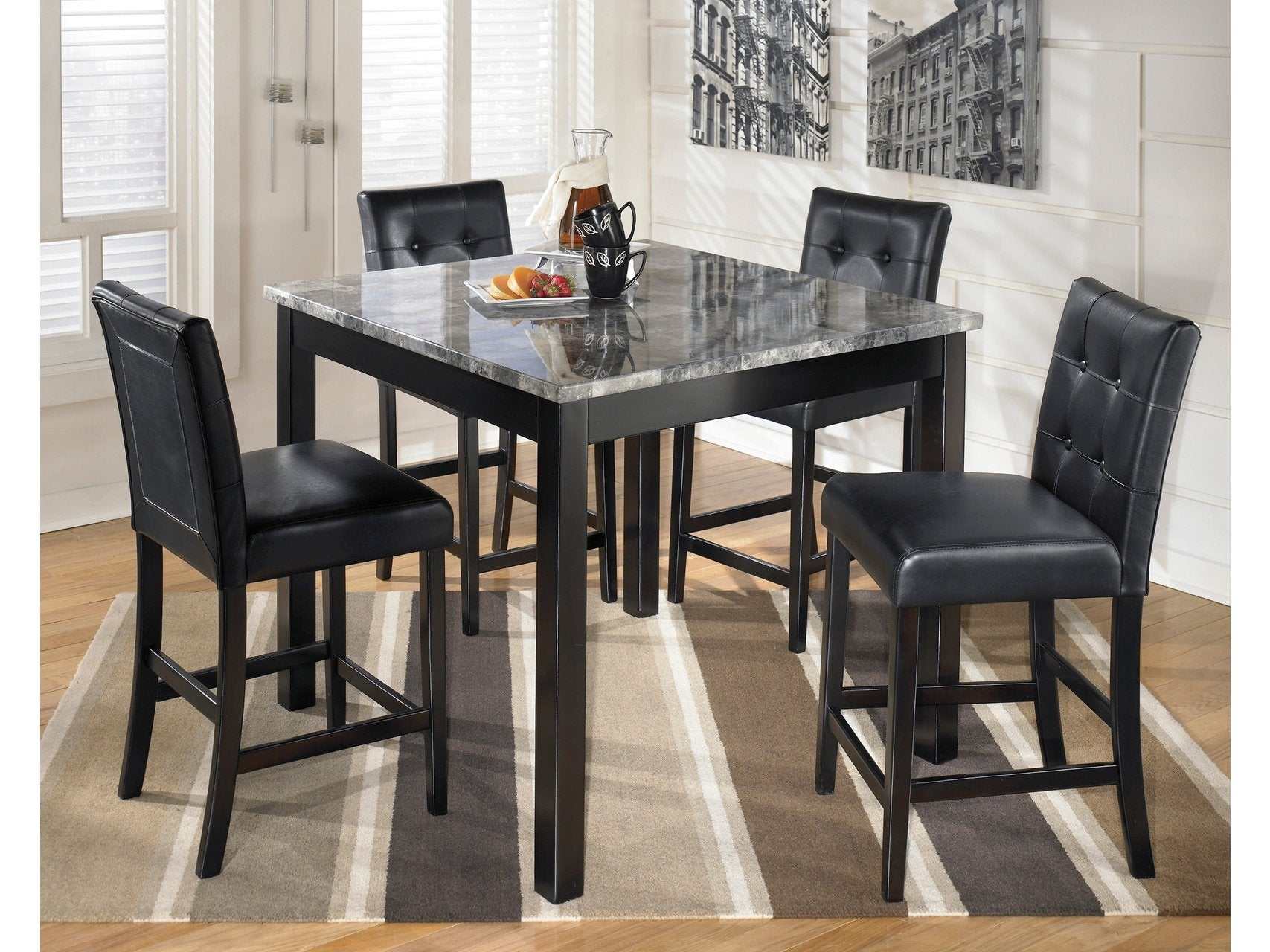 Maysville Black Counter Height Dining Room Set / 5pc (Online Special Price) - Ornate Home