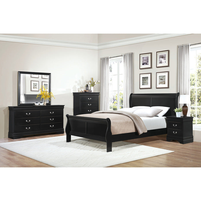 Mayville Black Eastern King Bed - Ornate Home
