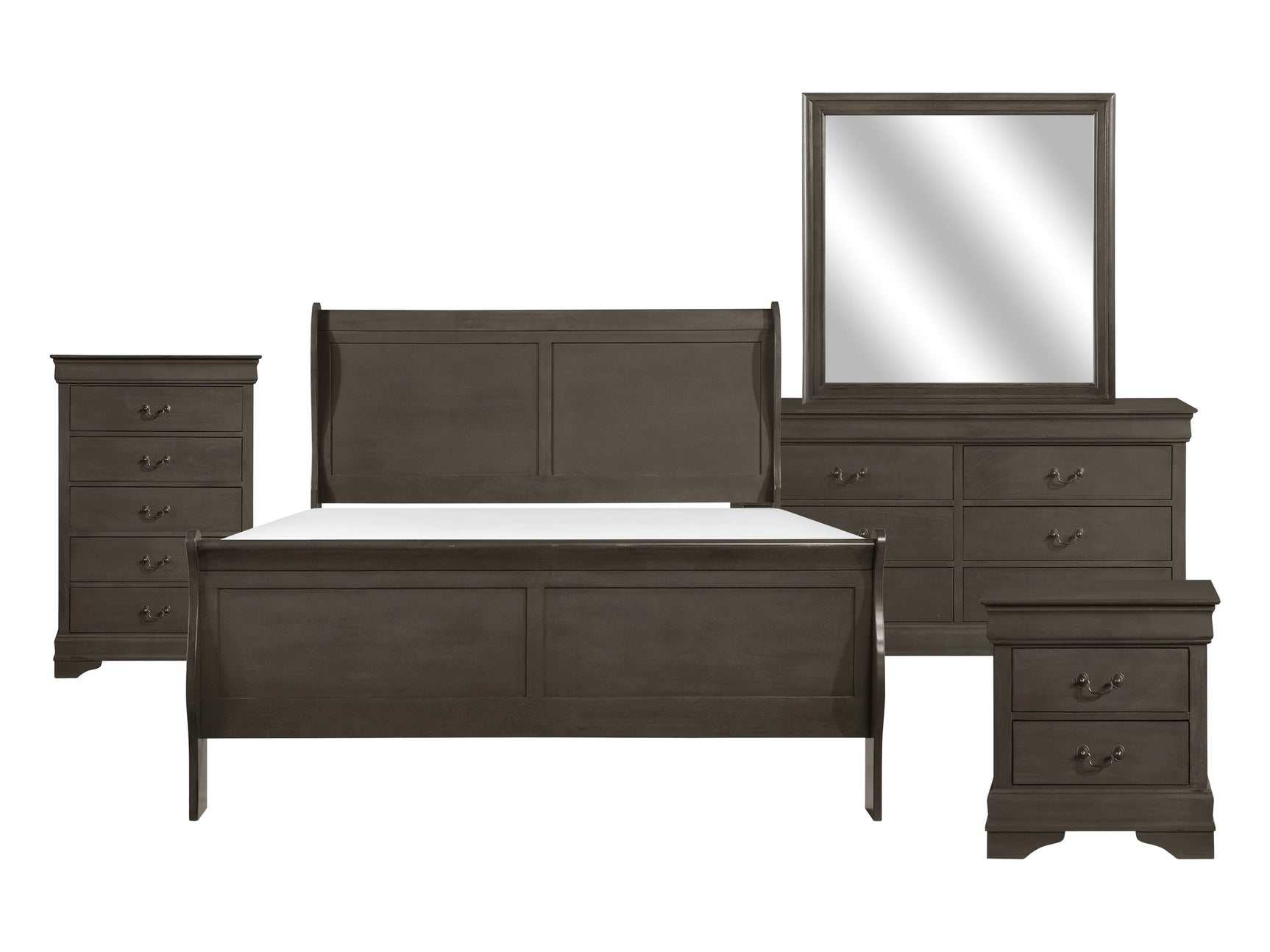 Mayville Stained Gray 5-Piece Queen Bedroom Set - Ornate Home