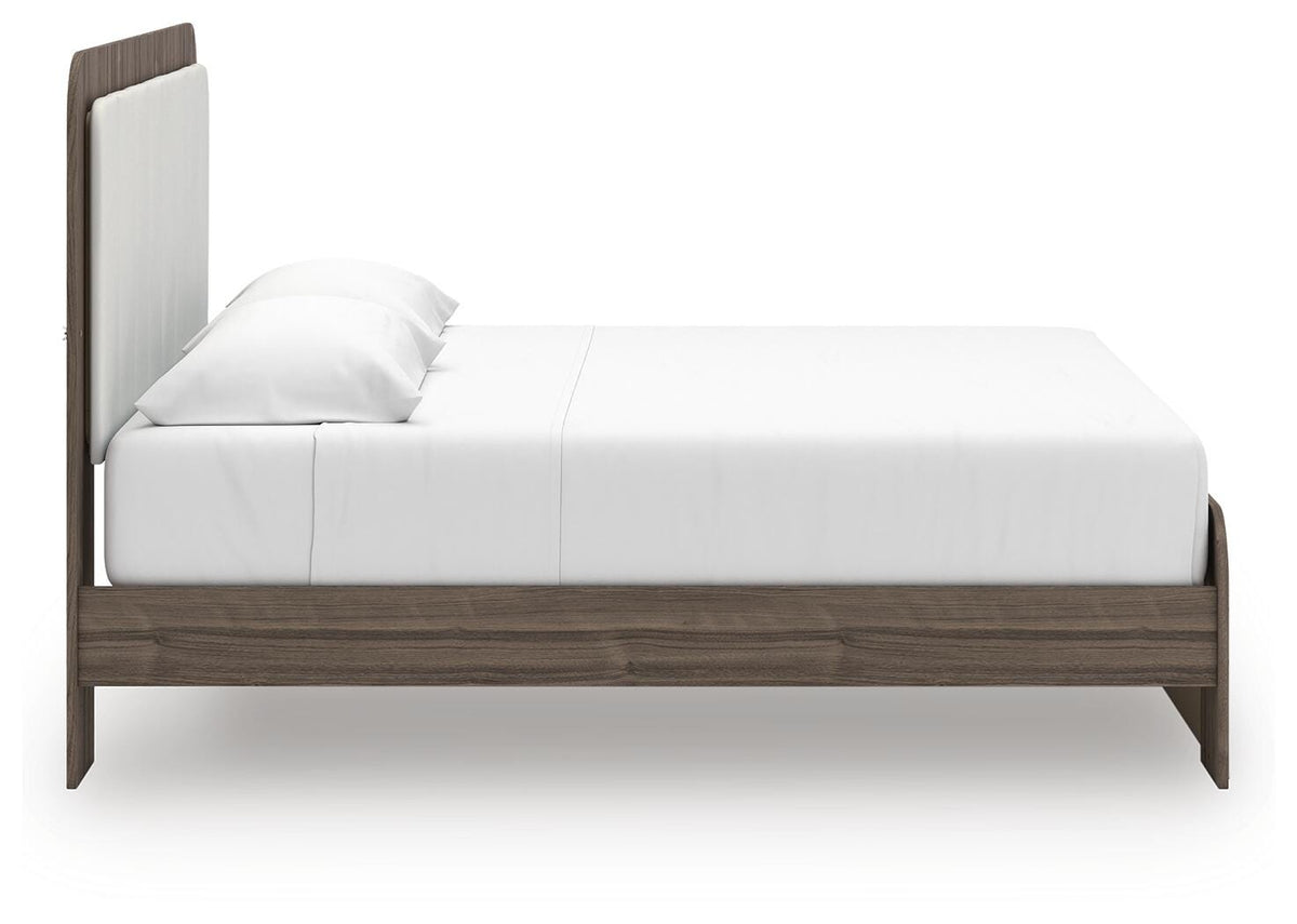 Mazilar White/Brown King Upholstered Bed (Online Special Price) - Ornate Home