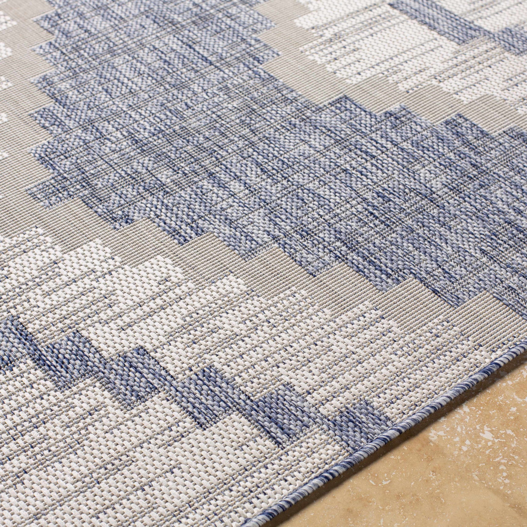 McCrory Pale Blue Flat Outdoor Rug - Clearance - Ornate Home