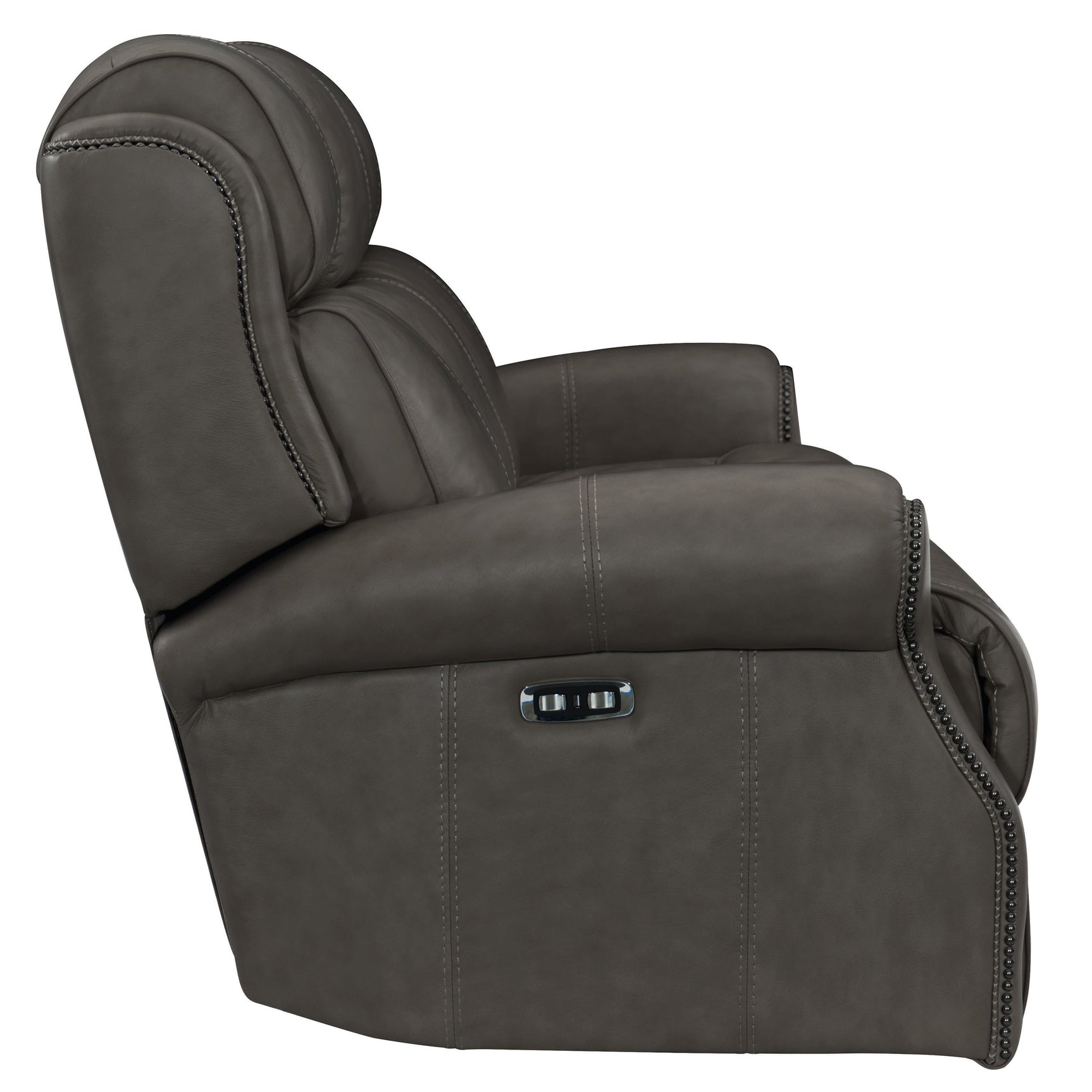 McGwire Grey Leather Power Motion Sofa - Ornate Home