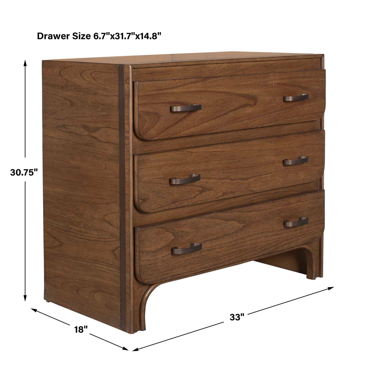 McKagan Woodtone 3 Drawer Mindi Wood Chest - Ornate Home