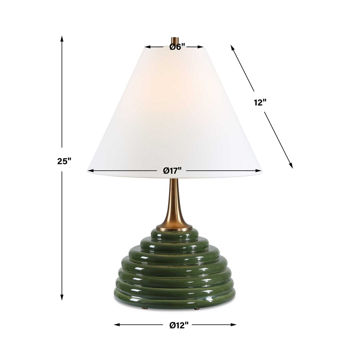 McKay Dark Green Table Lamp - Ornate Home