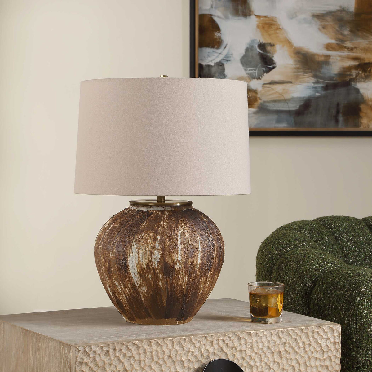 McKinley Textured Brown Table Lamp - Ornate Home
