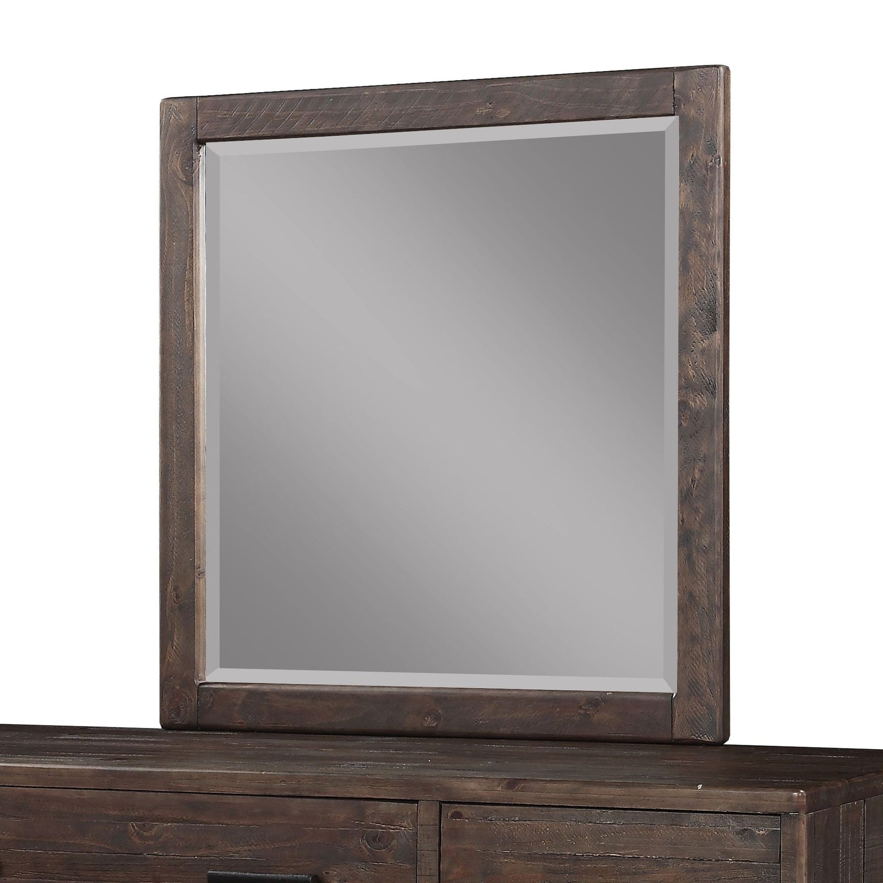 McKinney Solid Wood Beveled Glass Mirror in Espresso Pine - Ornate Home
