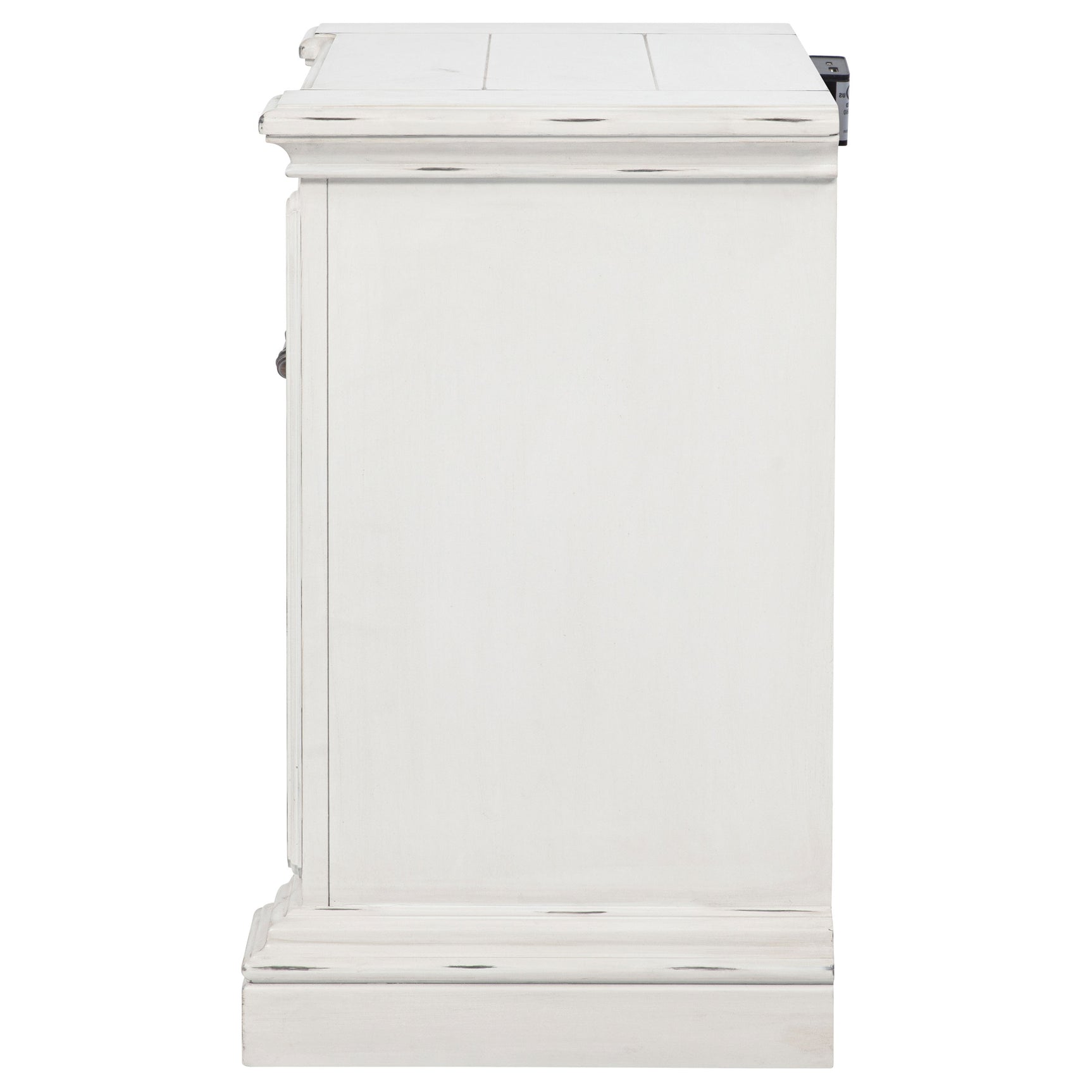 McKinney Vintage White 2-drawer Nightstand with Dual USB - Ornate Home