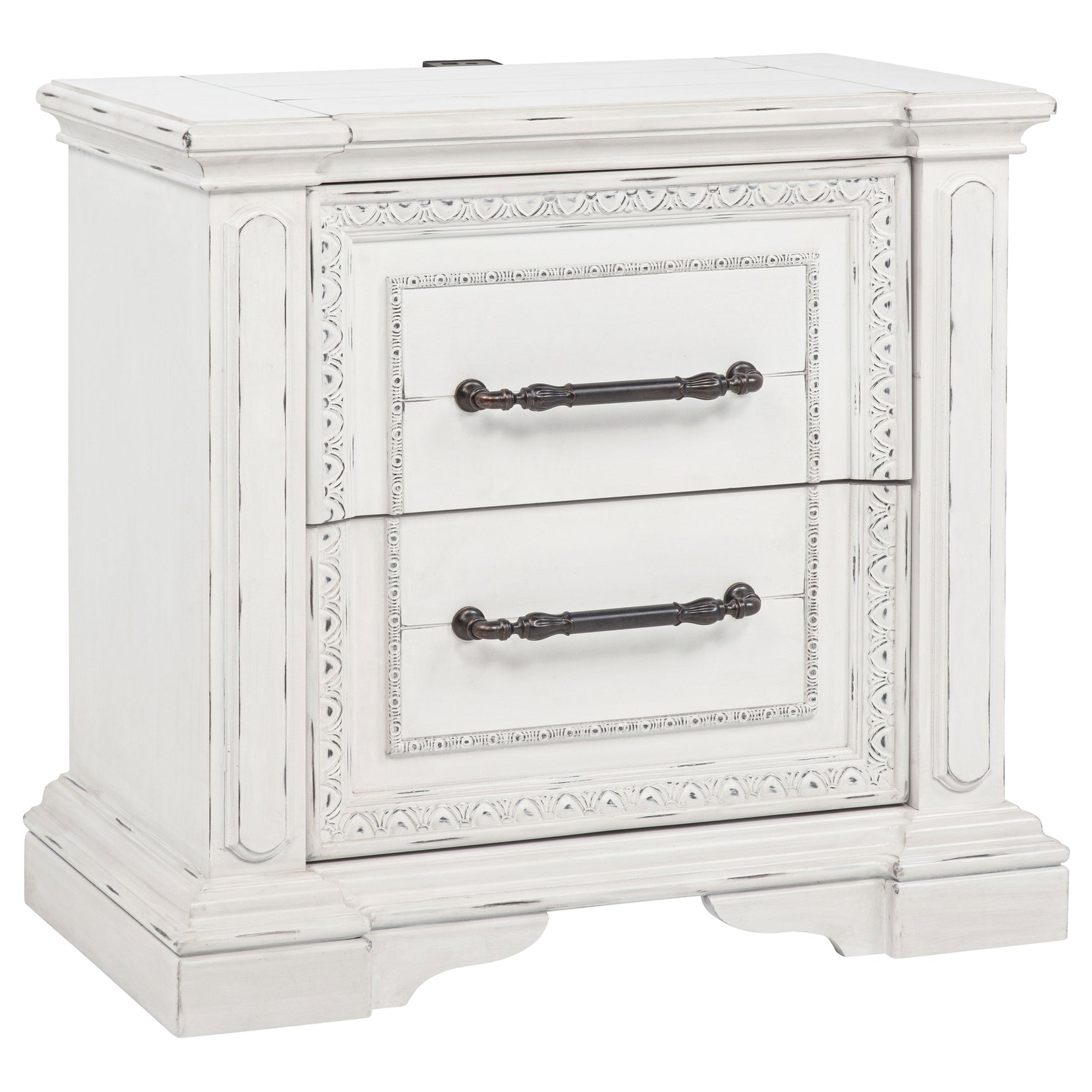 McKinney Vintage White 4-piece California King Bedroom Set - Ornate Home