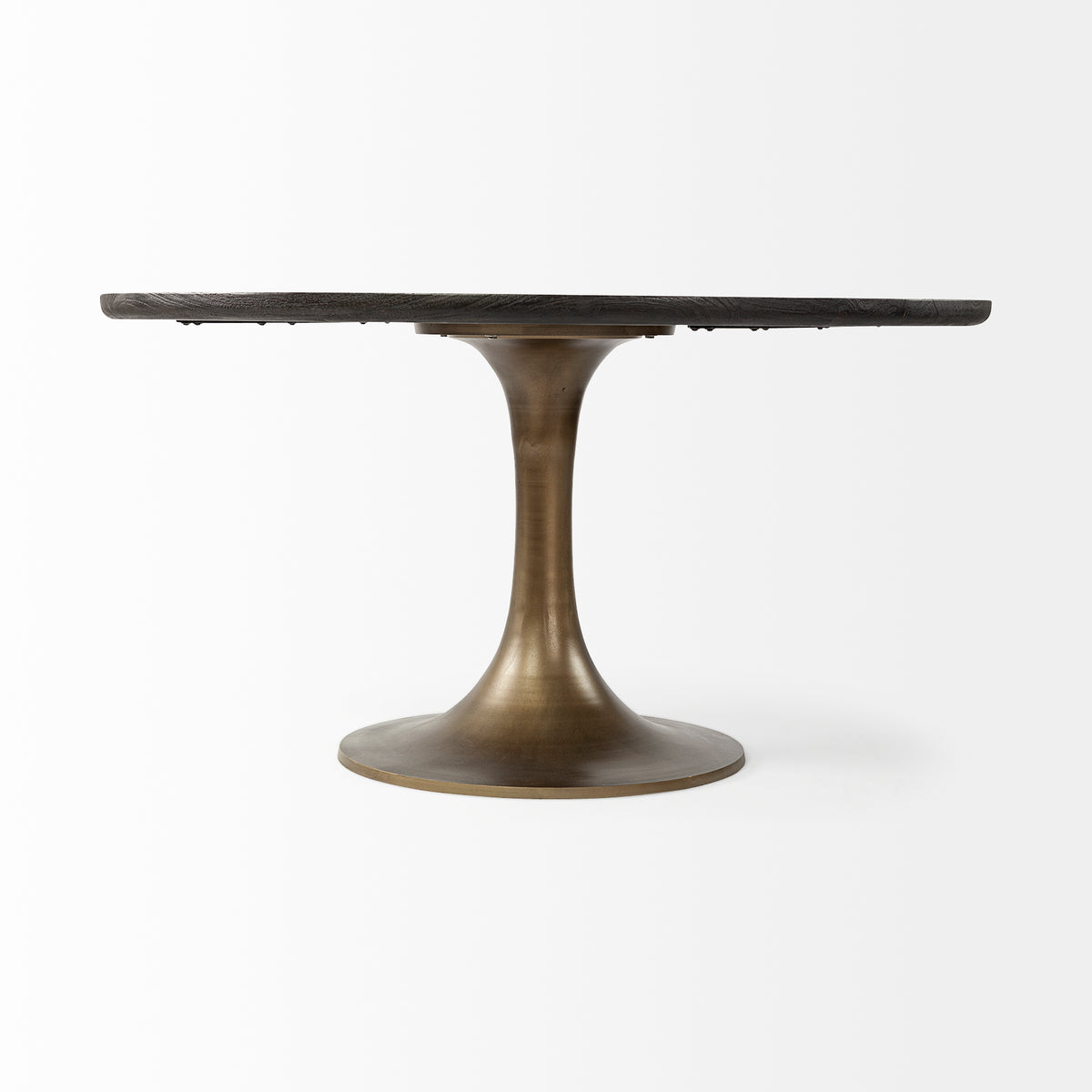 McLeod Brown/Gold 54" Round Pedestal Dining Table - Ornate Home