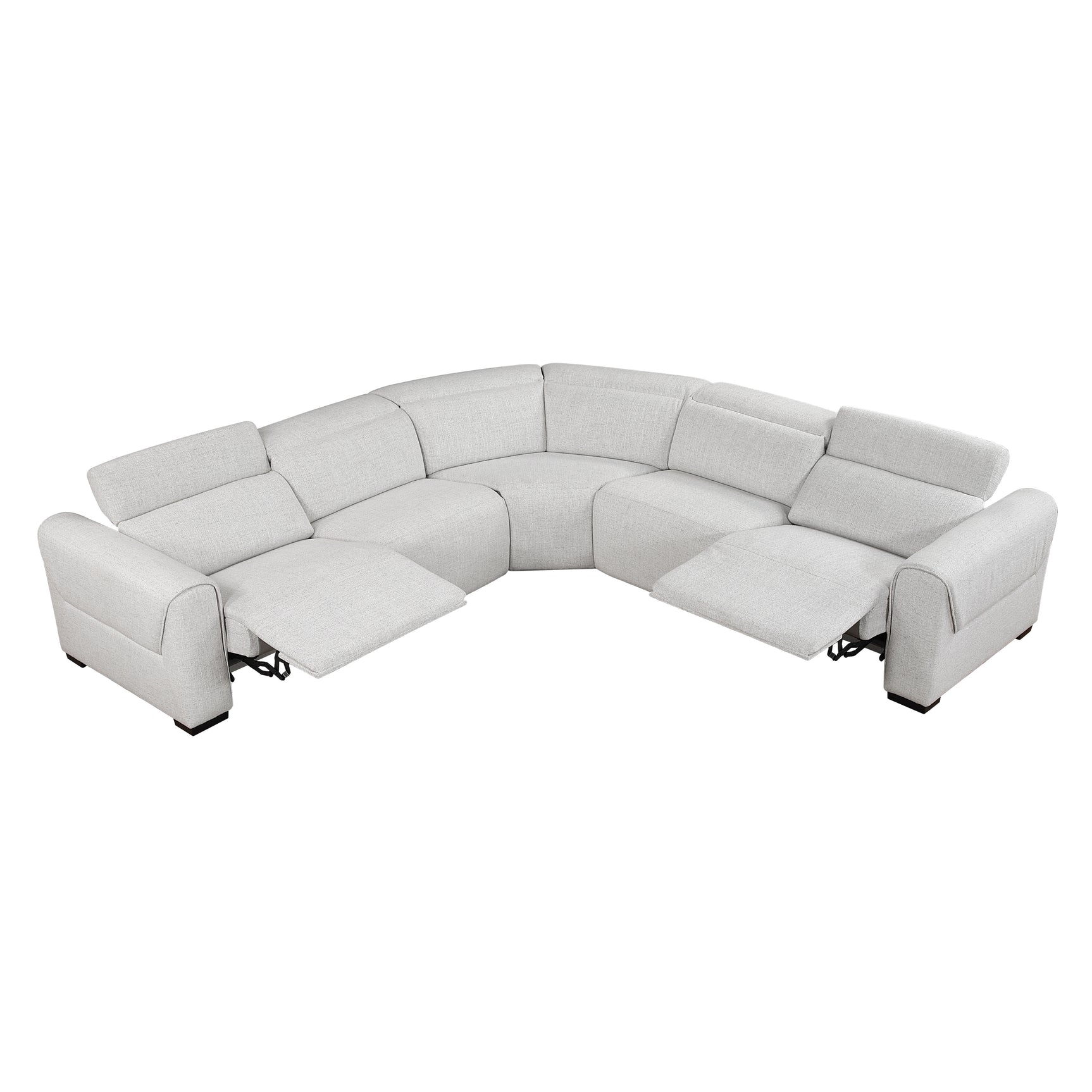 McPherson Cloud 5-Piece Modular Power Reclining Sectional with Power Headrests - Ornate Home