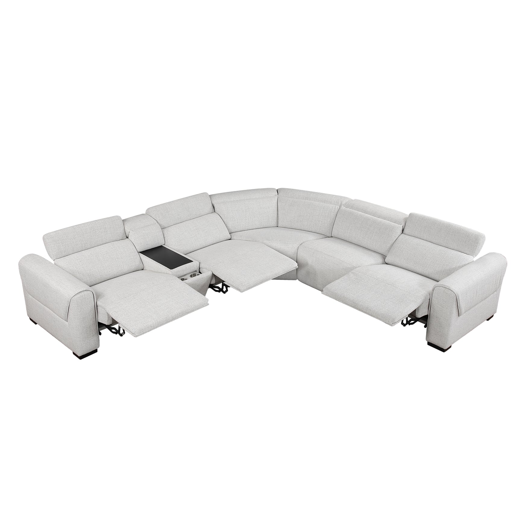 McPherson Cloud 6-Piece Modular Power Reclining Sectional with Power Headrests - Ornate Home