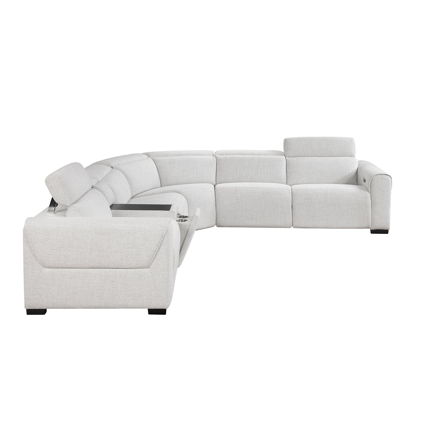 McPherson Cloud 6-Piece Modular Power Reclining Sectional with Power Headrests - Ornate Home