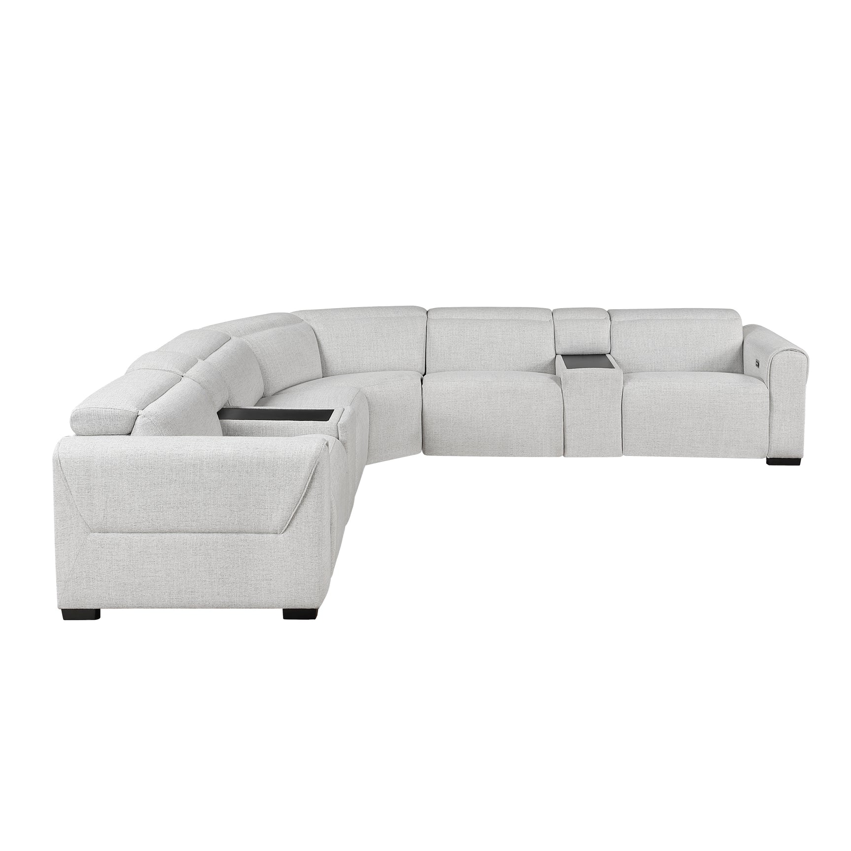 McPherson Cloud 7-Piece Modular Power Reclining Sectional with Power Headrests - Ornate Home