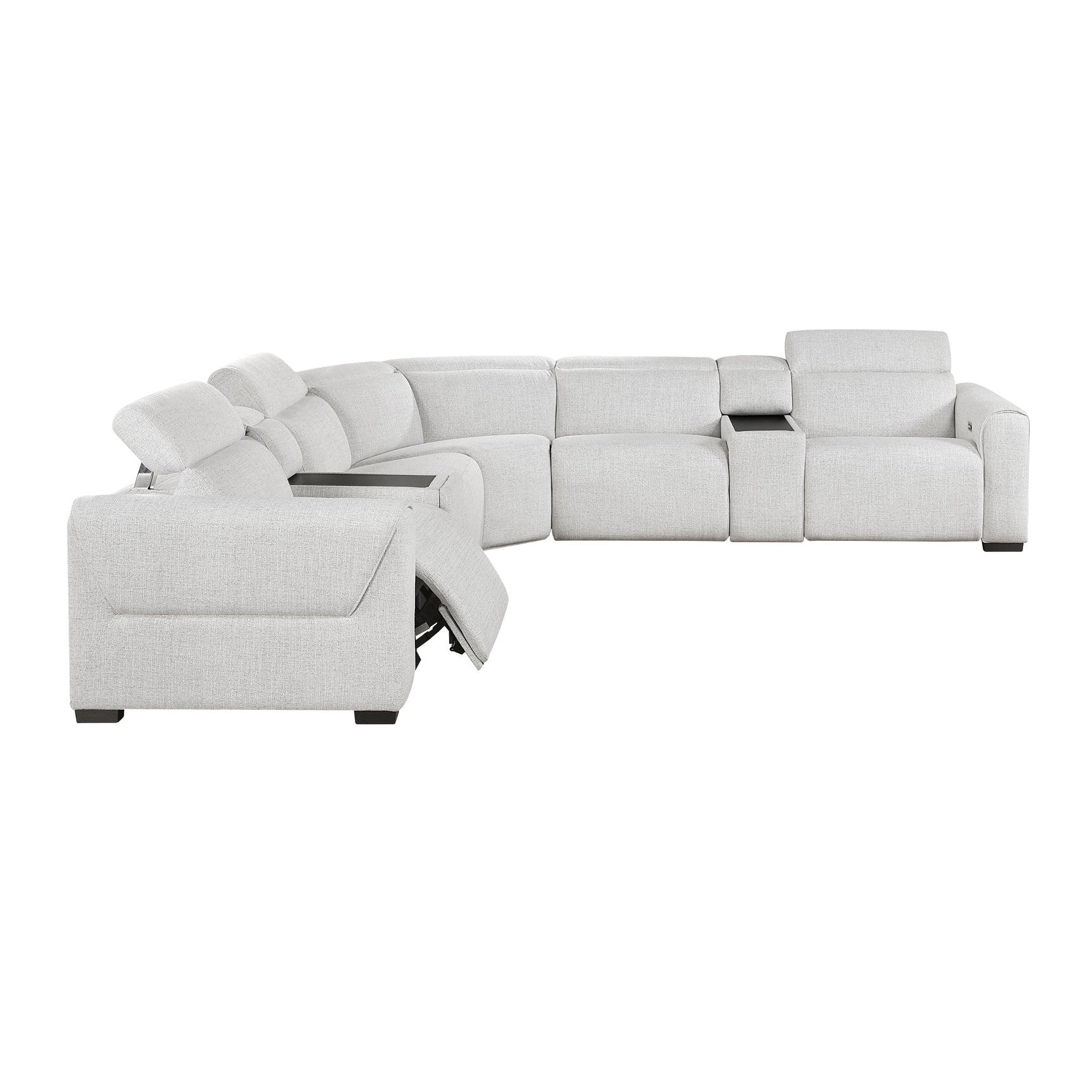 McPherson Cloud 7-Piece Modular Power Reclining Sectional with Power Headrests - Ornate Home