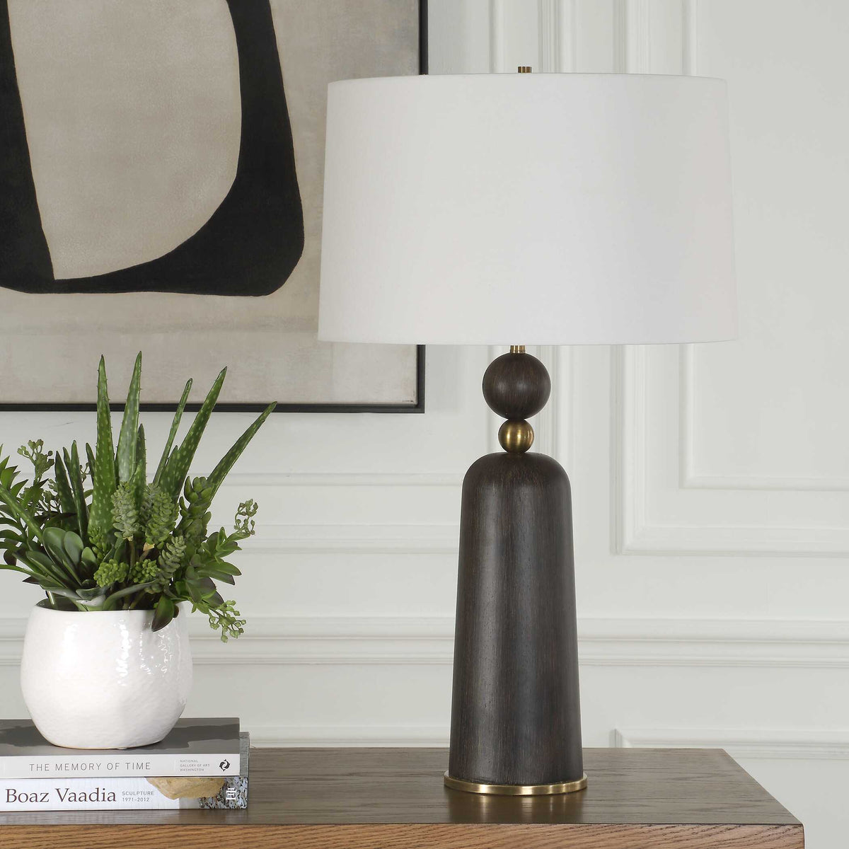 McQuinn Dark Walnut Table Lamp - Ornate Home