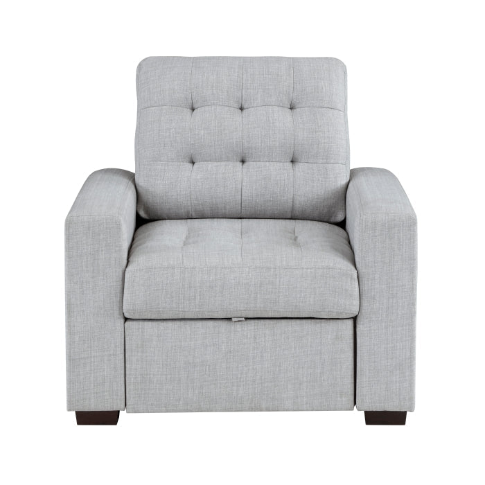Mccafferty Light Gray Chair with Pull-Out Ottoman - Ornate Home