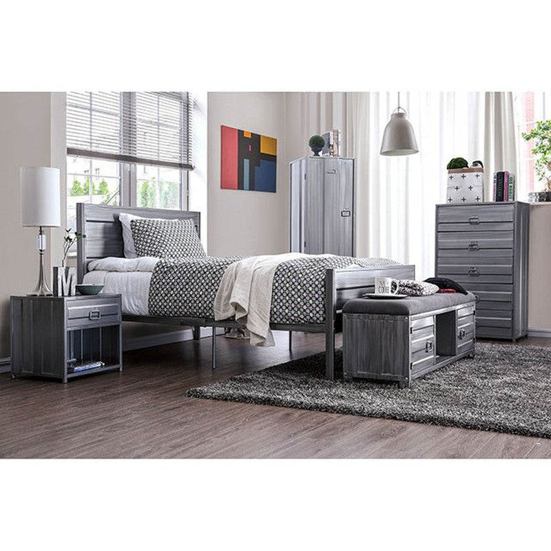 Mccredmond Hand-Brushed Silver Bench - Ornate Home