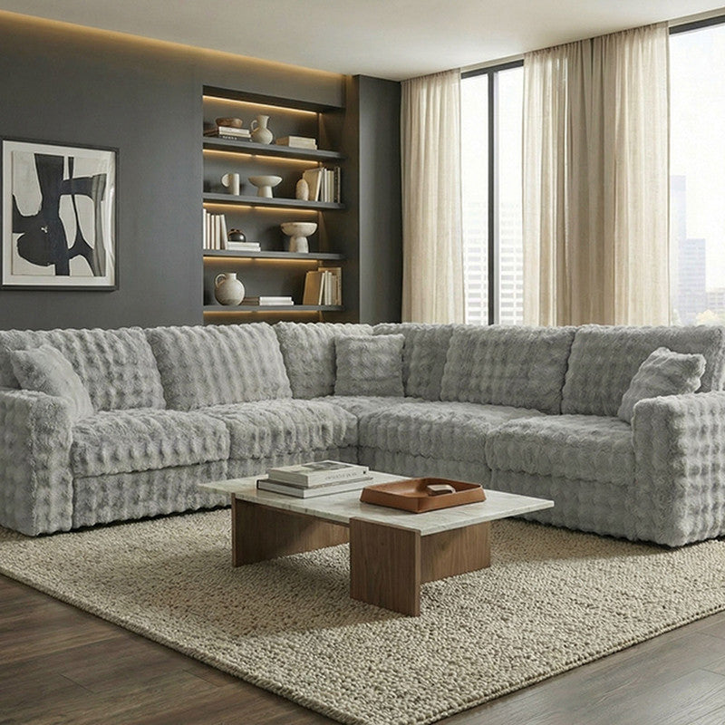 Mckenna Silver Gray Modular Sectional - Ornate Home