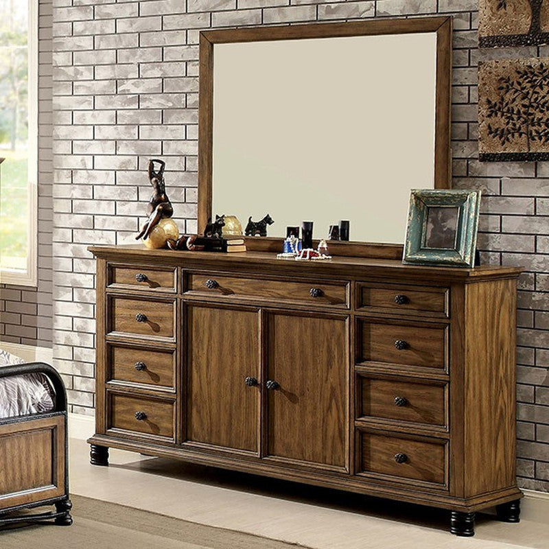 Mcville Dark Oak Mirror - Ornate Home
