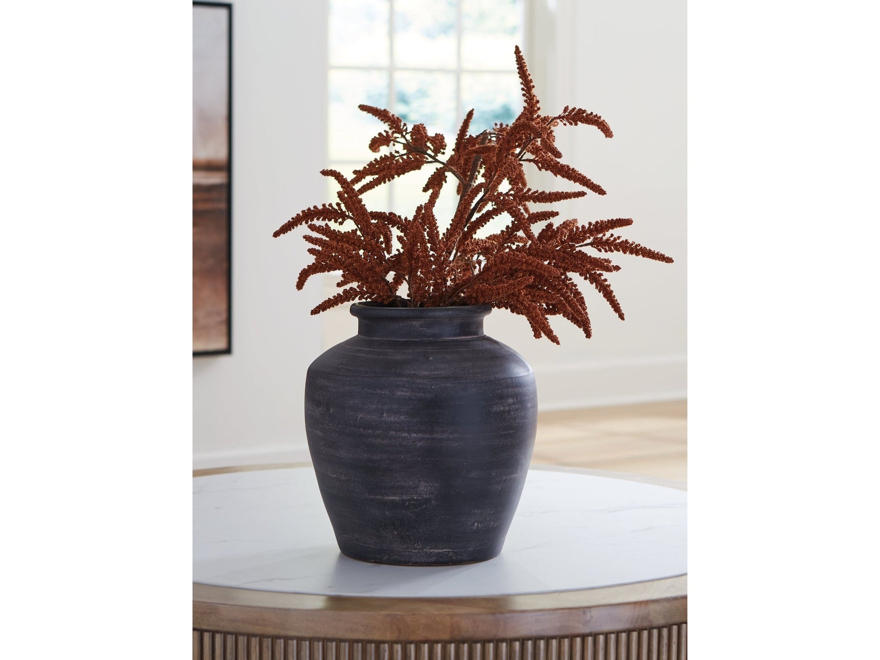 Meadie Distressed Black Vase - Ornate Home