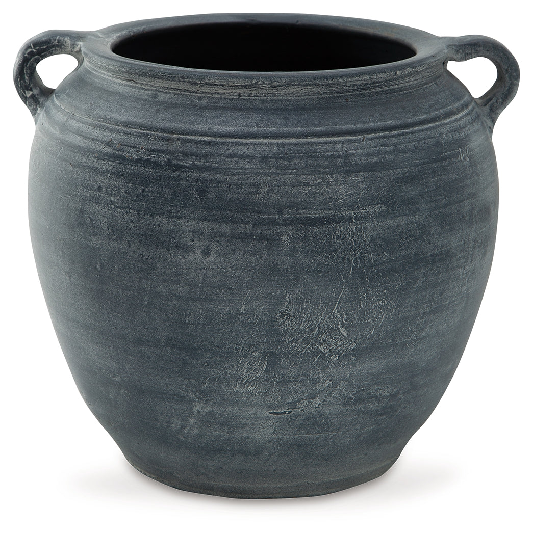 Meadie Distressed Blue Vase 8" (Online Special Price) - Ornate Home