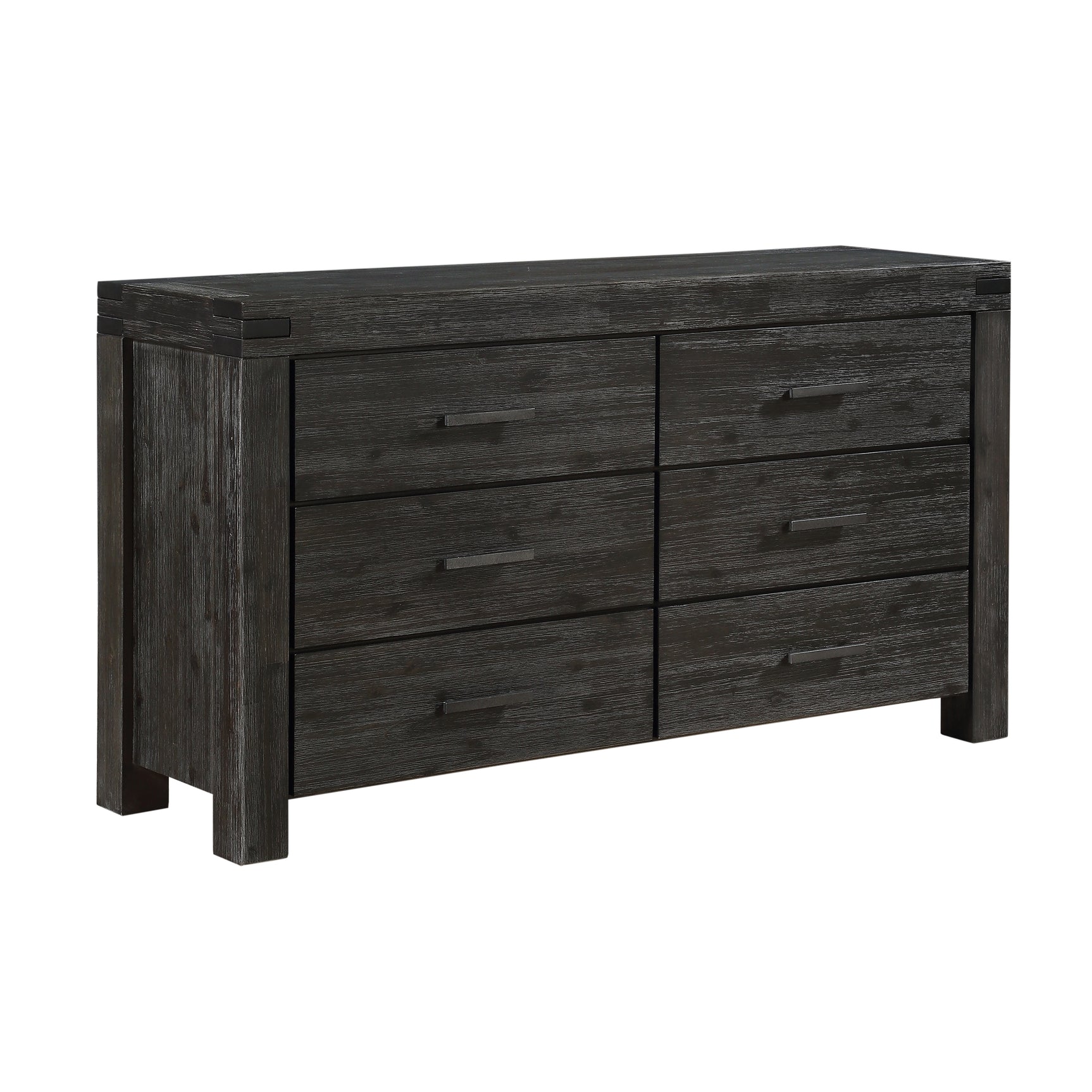 Meadow Six Drawer Solid Wood Dresser in Graphite - Ornate Home