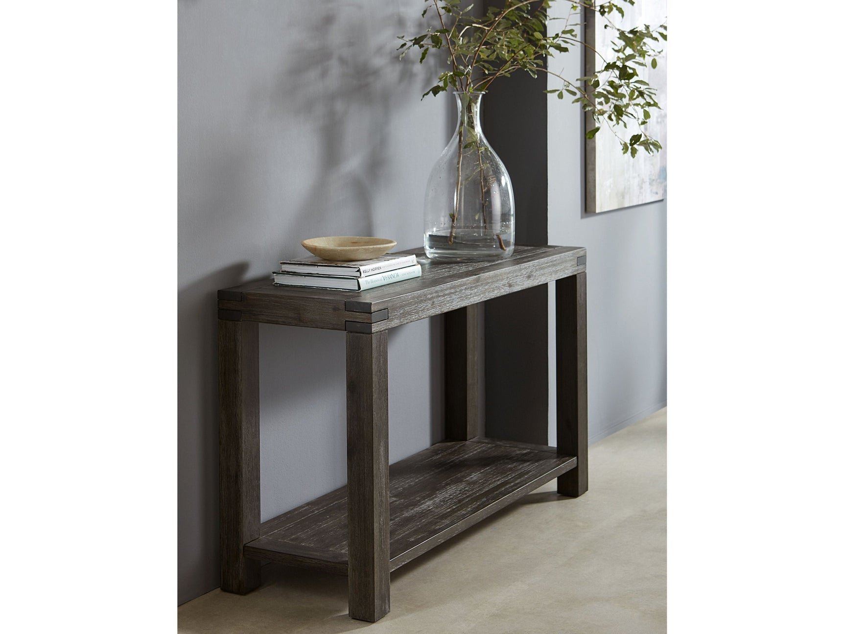 Meadow Solid Console Table in Graphite - Ornate Home