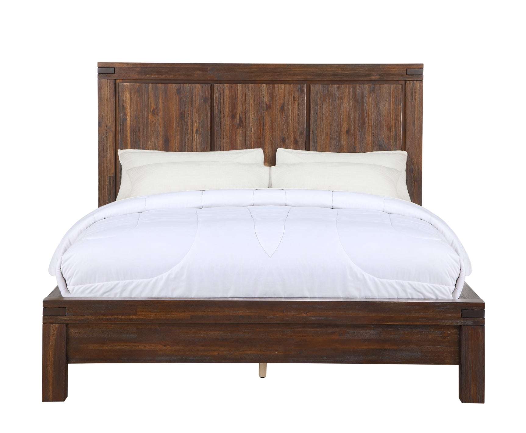 Meadow Solid Wood California King Platform Bed in Brick Brown - Ornate Home