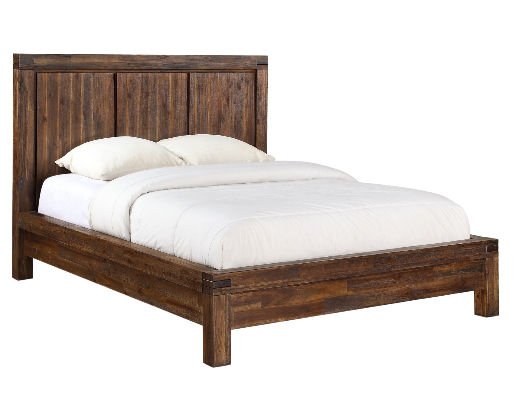 Meadow Solid Wood California King Platform Bed in Brick Brown - Ornate Home