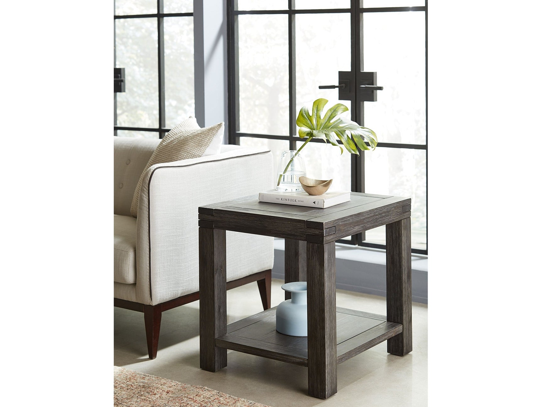 Meadow Solid Wood End Table in Graphite - Ornate Home