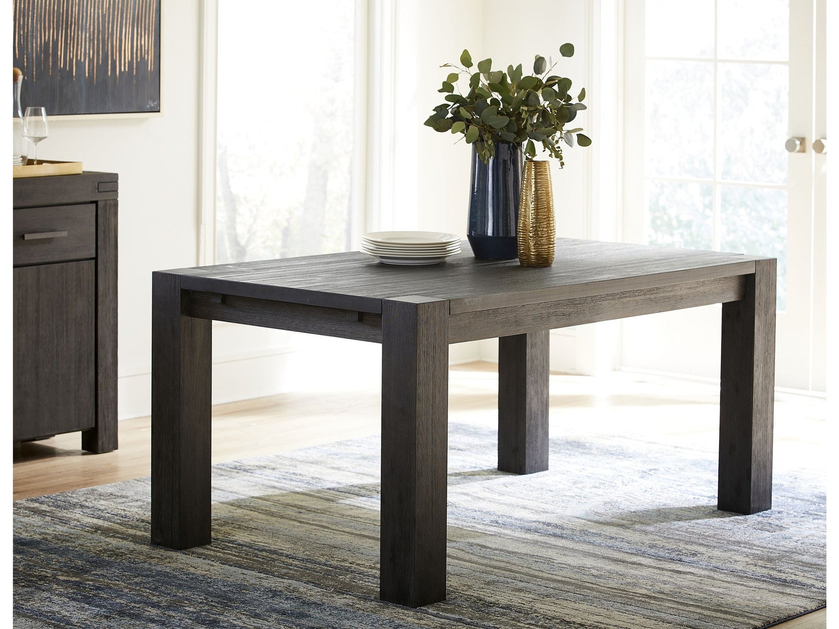 Meadow Solid Wood Rectangle Table in Graphite - Ornate Home