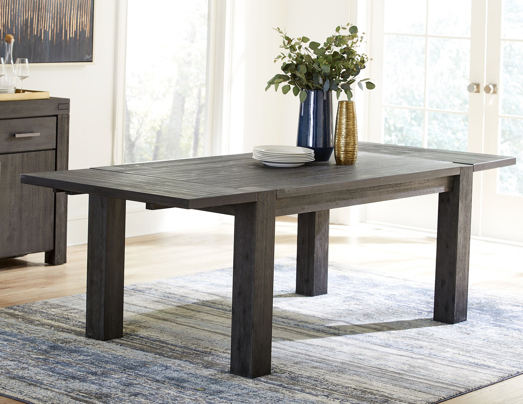 Meadow Solid Wood Rectangle Table in Graphite - Ornate Home