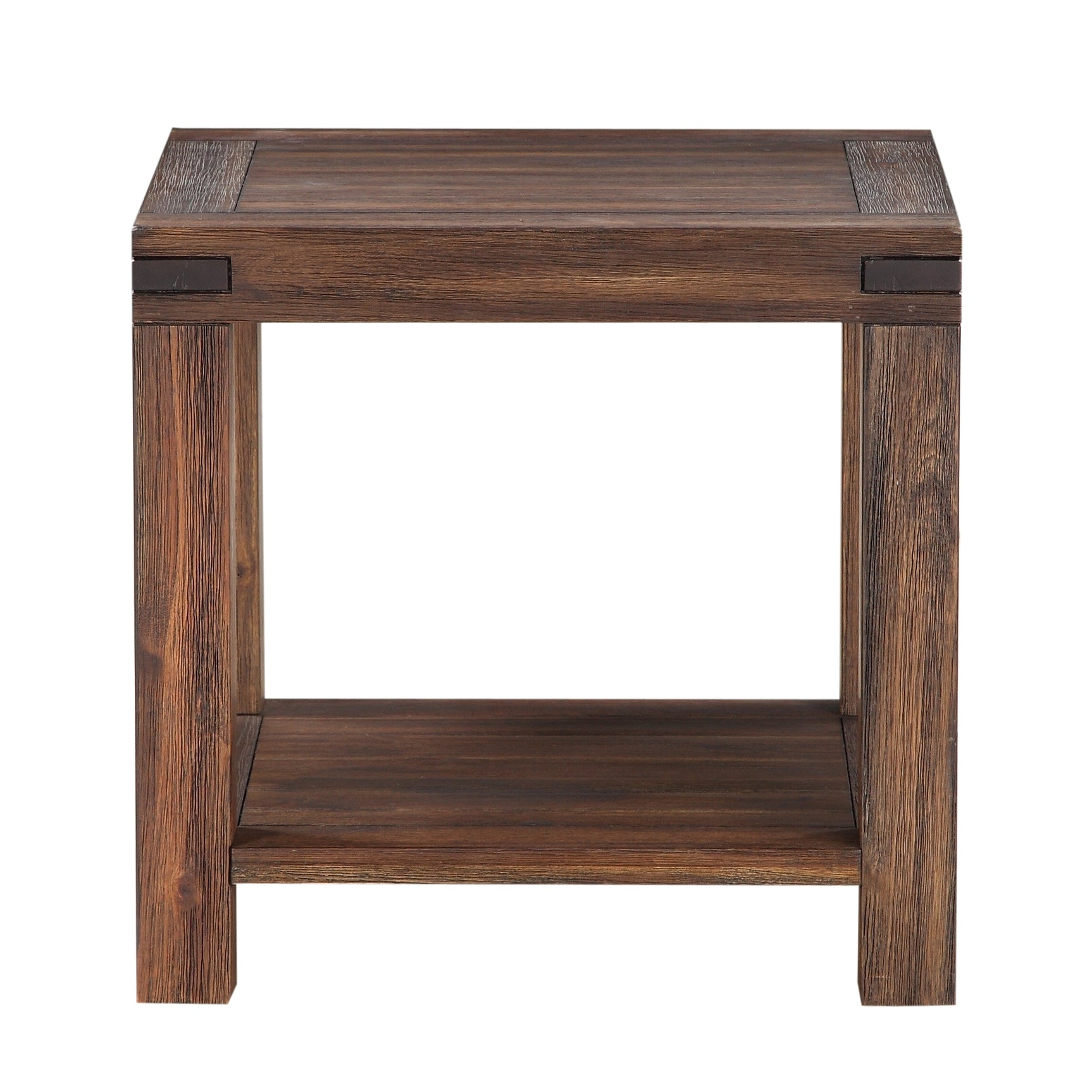 Meadow Solid Wood Rectangular Side Table in Brick Brown - Ornate Home