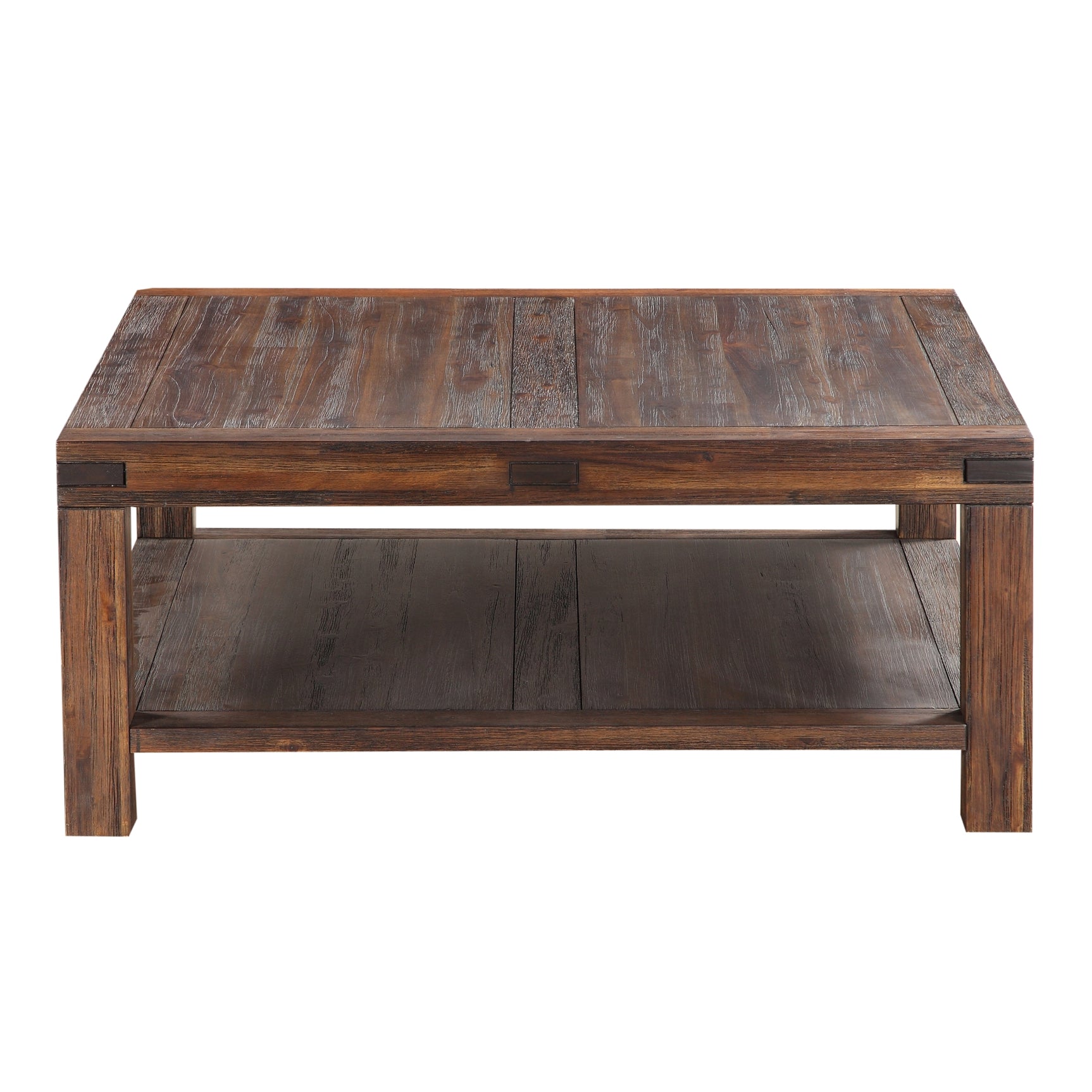 Meadow Solid Wood Square Coffee Table in Brick Brown - Ornate Home