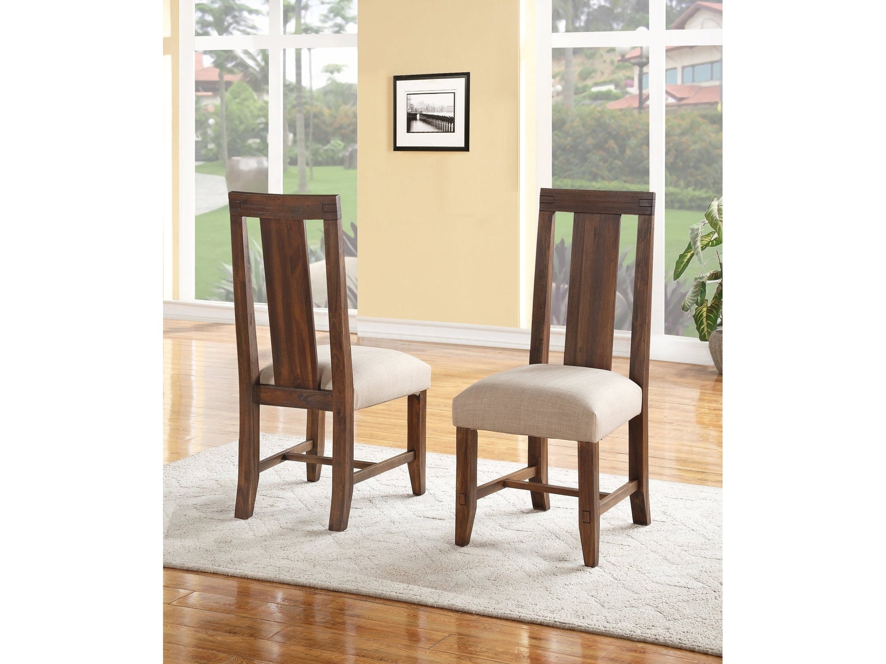 Meadow Solid Wood Upholstered Dining Chair in Brick Brown - Ornate Home