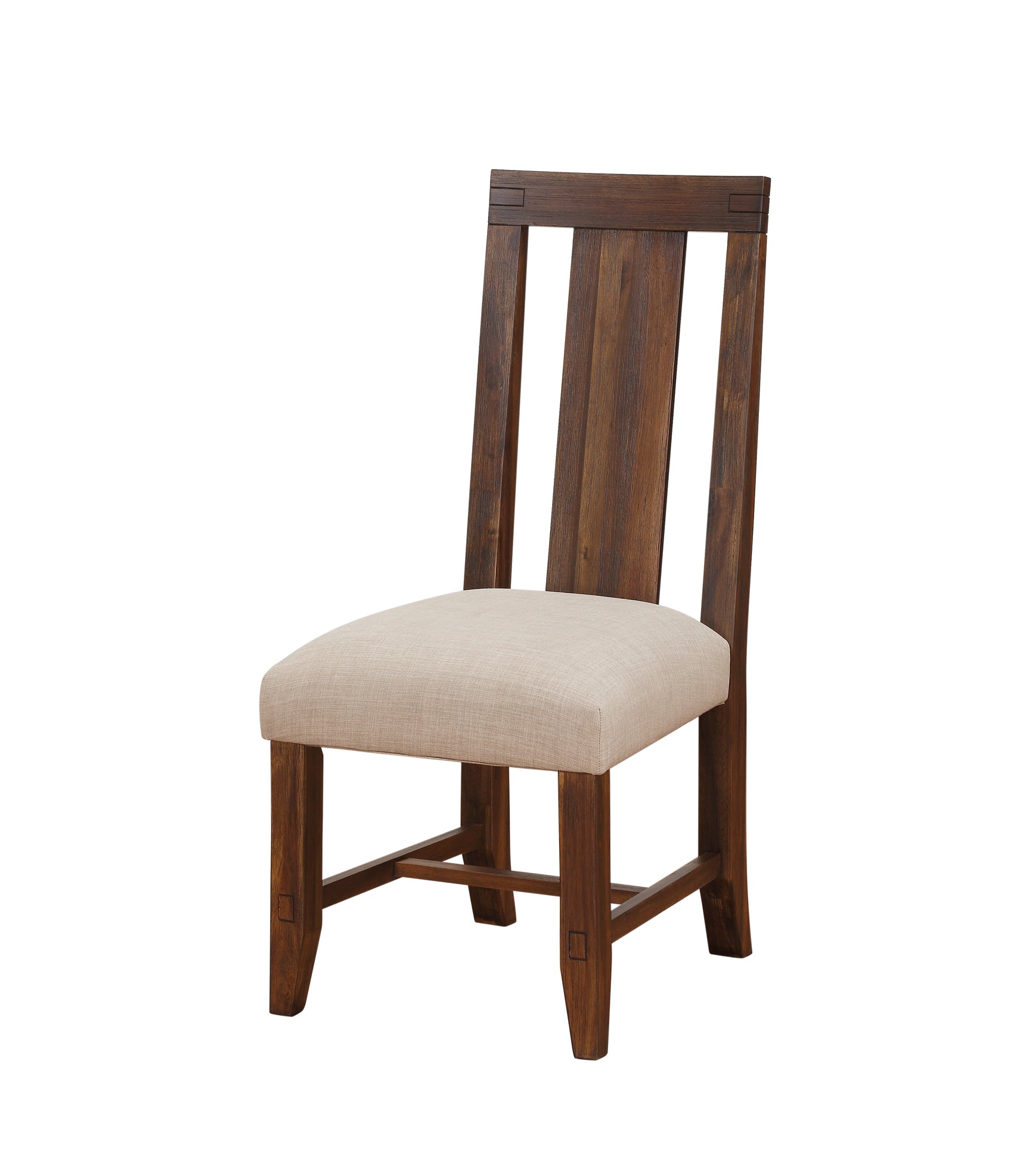 Meadow Solid Wood Upholstered Dining Chair in Brick Brown - Ornate Home