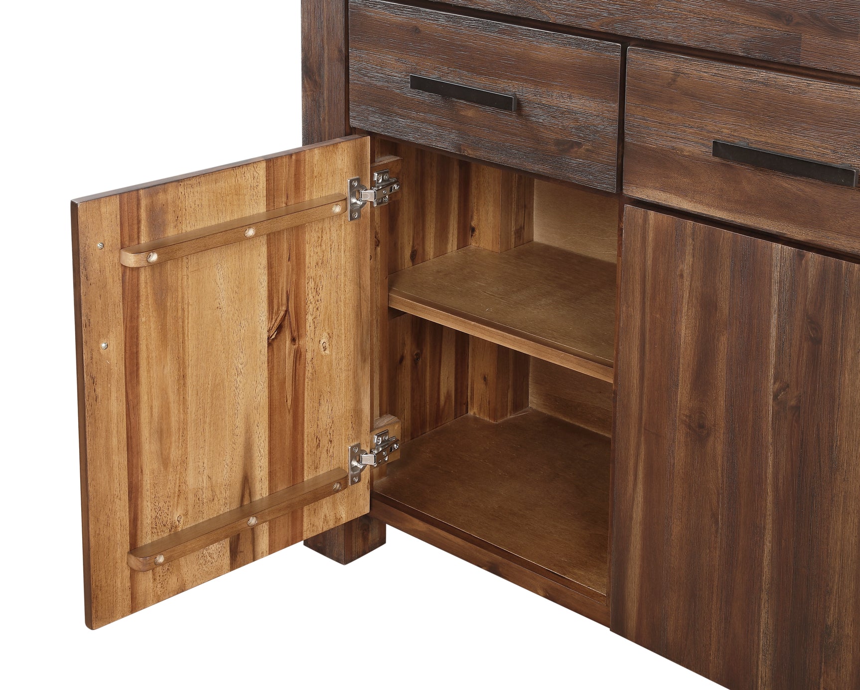 Meadow Three Drawer Three Door Solid Wood Sideboard in Brick Brown - Ornate Home