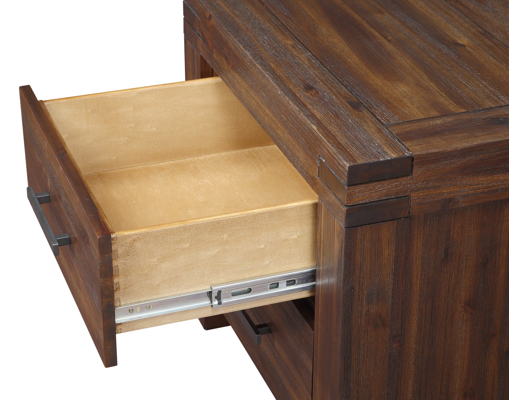 Meadow Two Drawer Solid Wood Nightstand in Brick Brown - Ornate Home