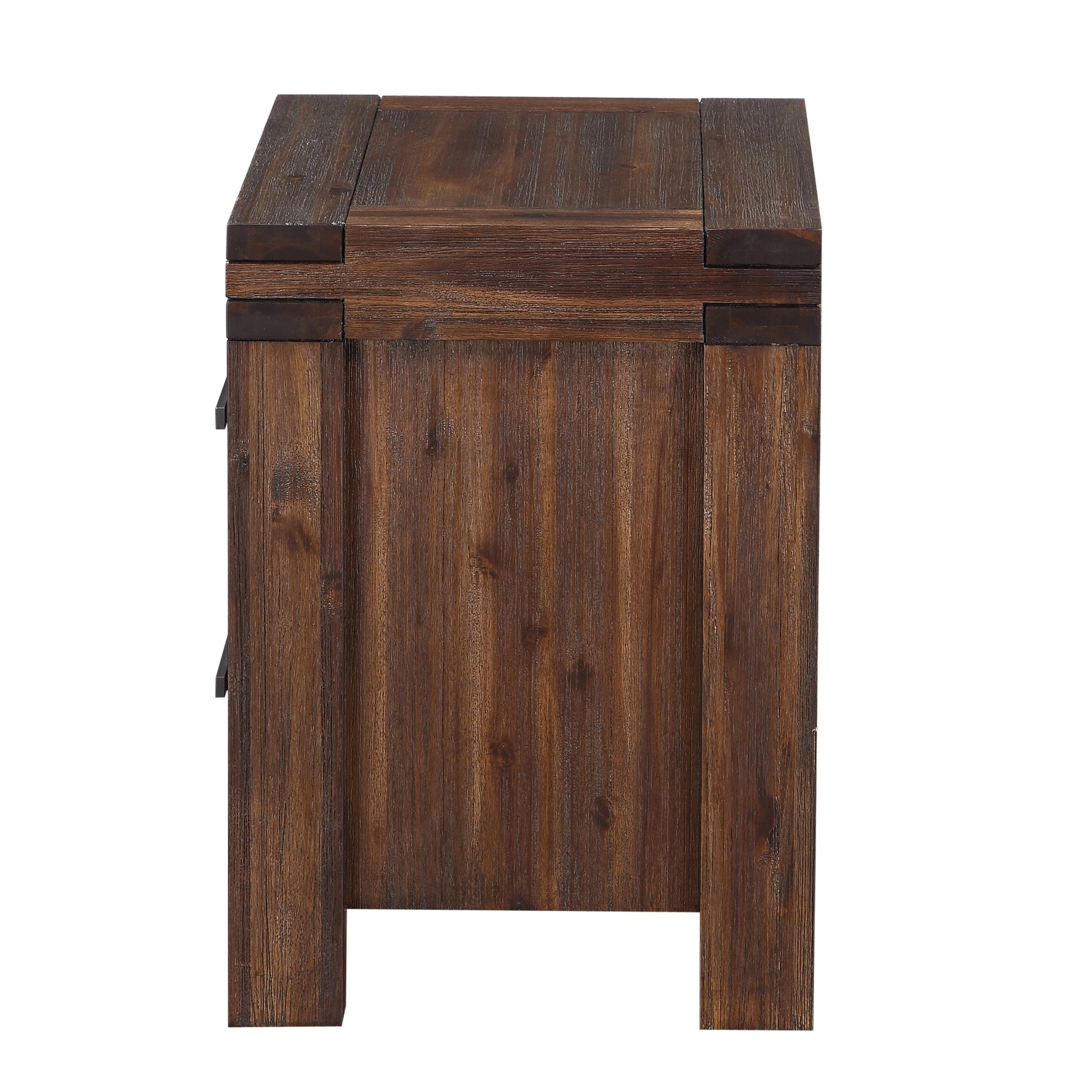 Meadow Two Drawer Solid Wood Nightstand in Brick Brown - Ornate Home