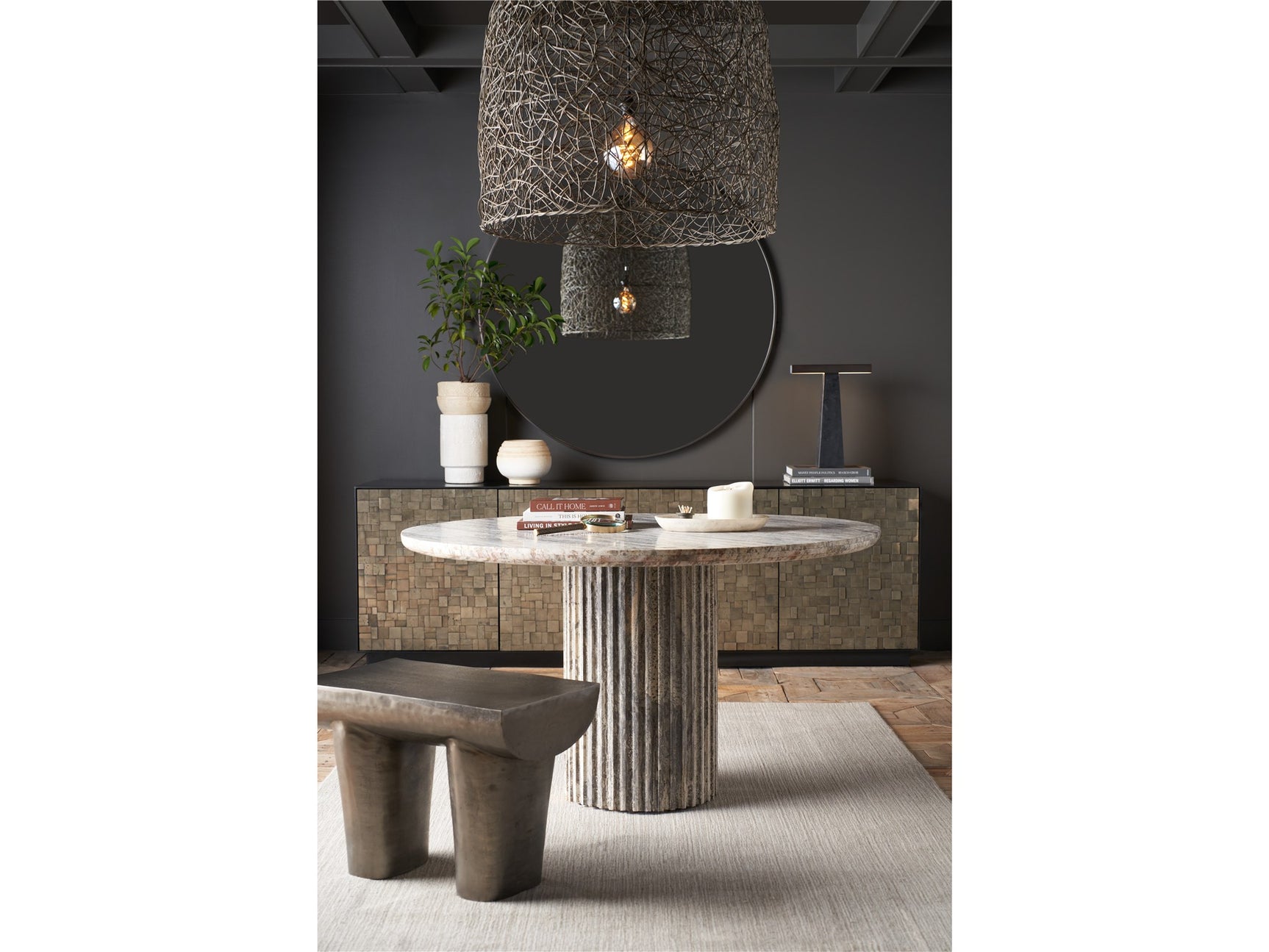 Meadow White Travertine Dining Table - Ornate Home