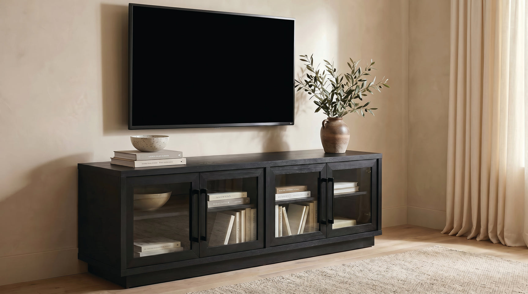Medina Black Tv Stand - Ornate Home