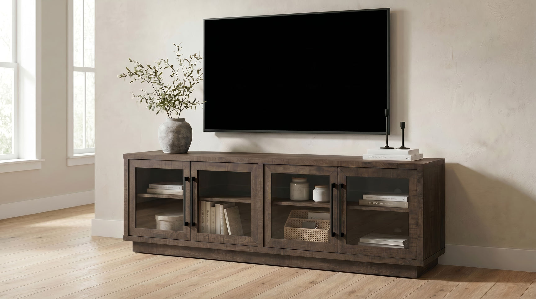 Medina Dark Rustic Mango Tv Stand - Ornate Home