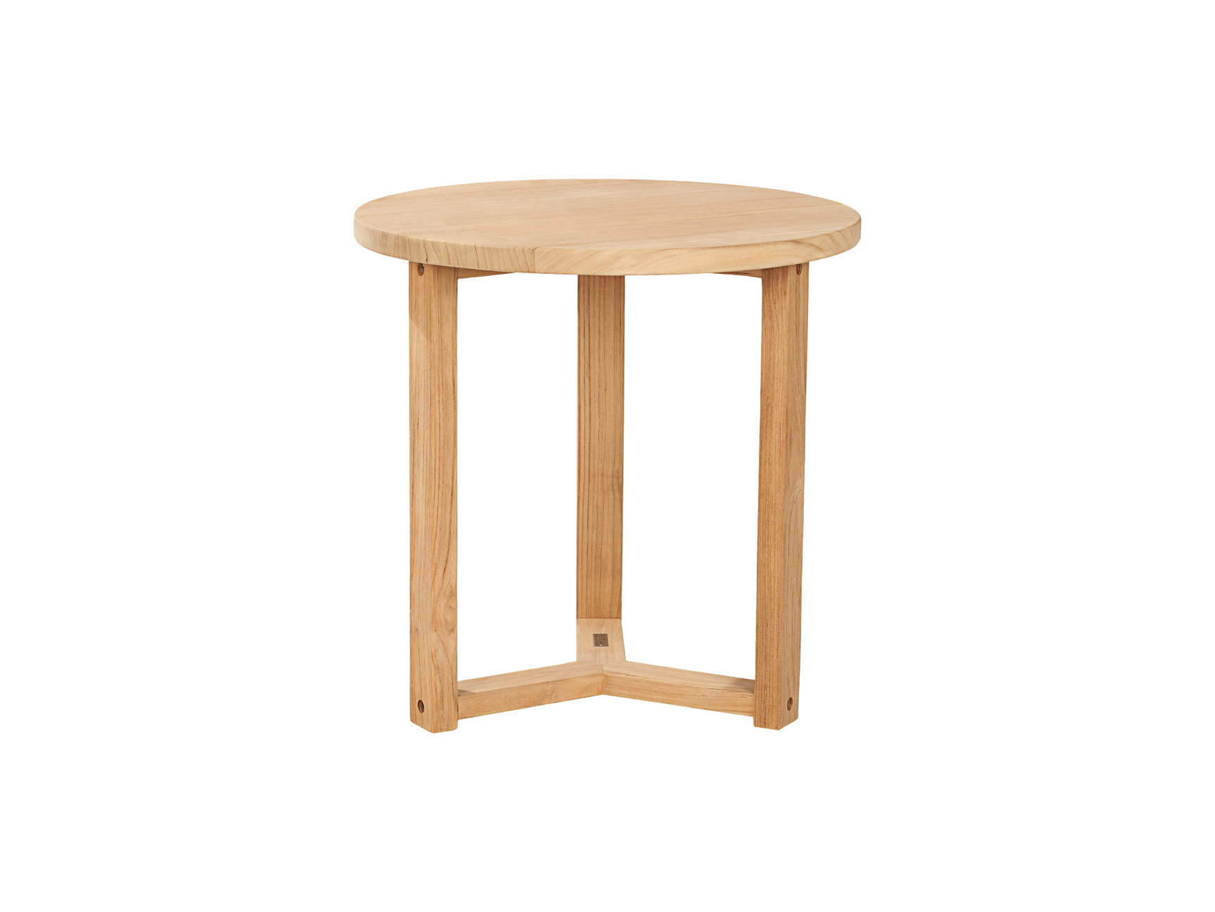 Medium Round Teak Outdoor Cross Legs Nesting Side Table - Ornate Home