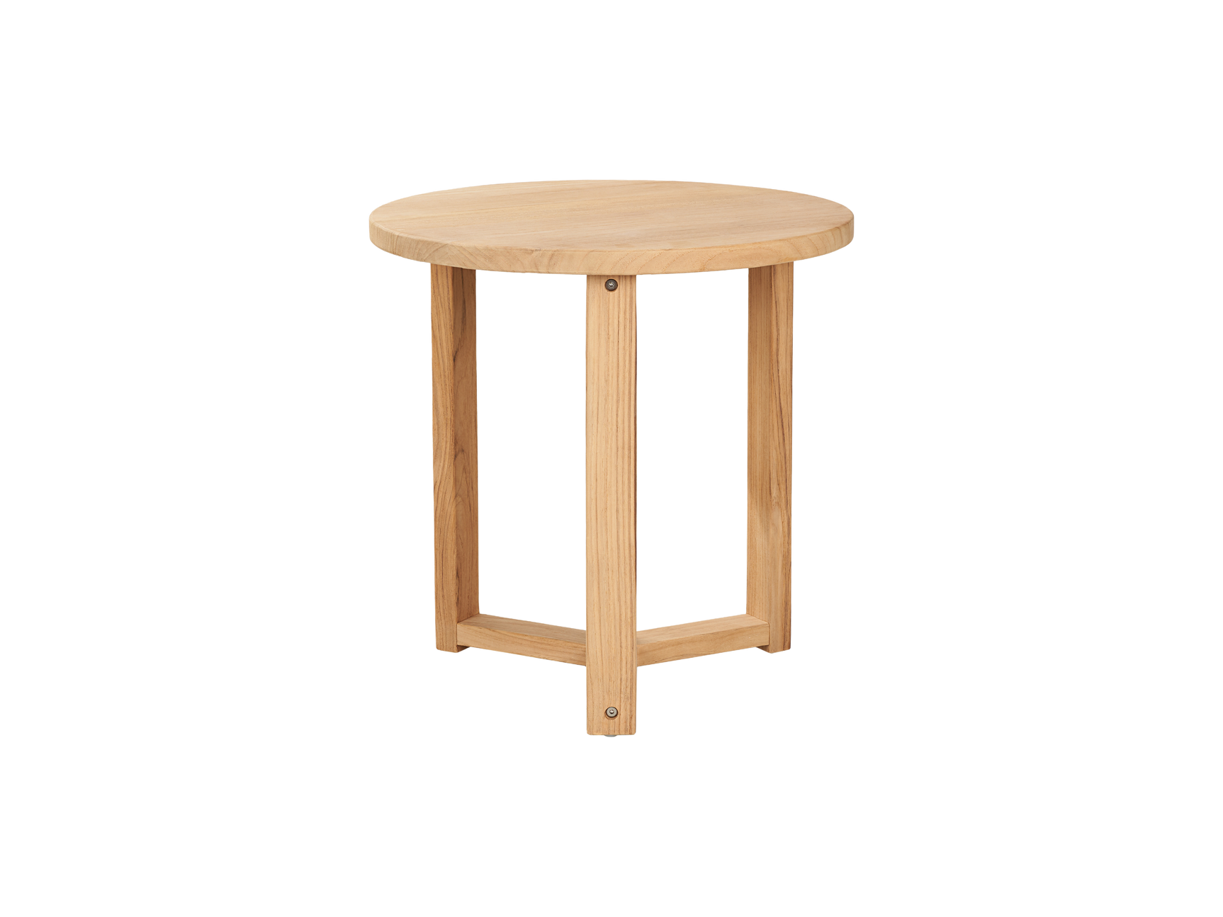Medium Round Teak Outdoor Cross Legs Nesting Side Table - Ornate Home