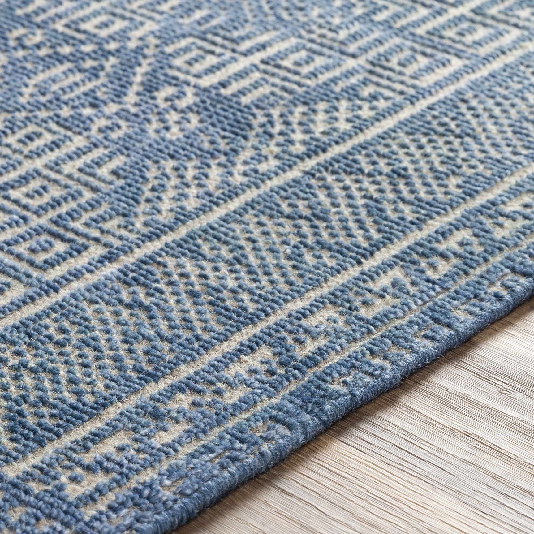Meigs Blue Premium Viscose&Wool Rug - Clearance - Ornate Home
