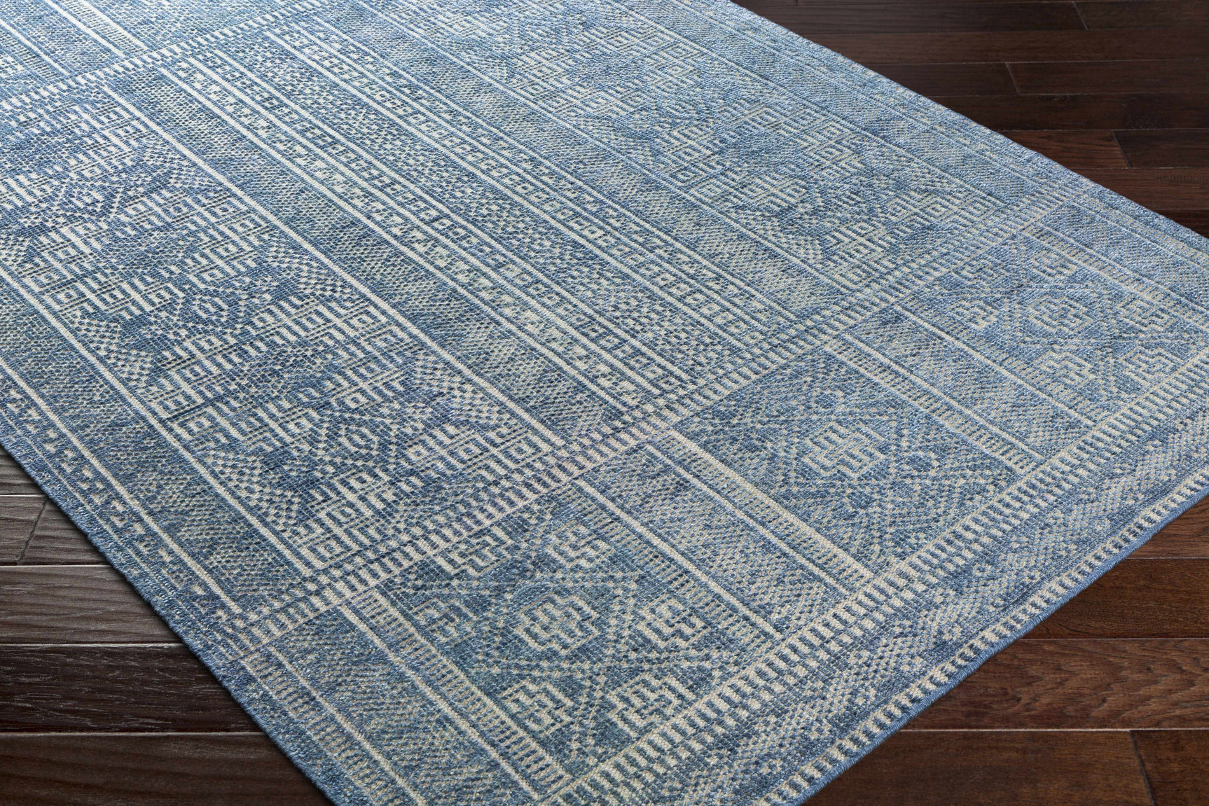 Meigs Blue Premium Viscose&Wool Rug - Clearance - Ornate Home