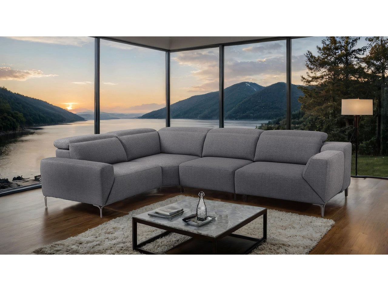 Melancton Dark Gray Power Sectional - Ornate Home